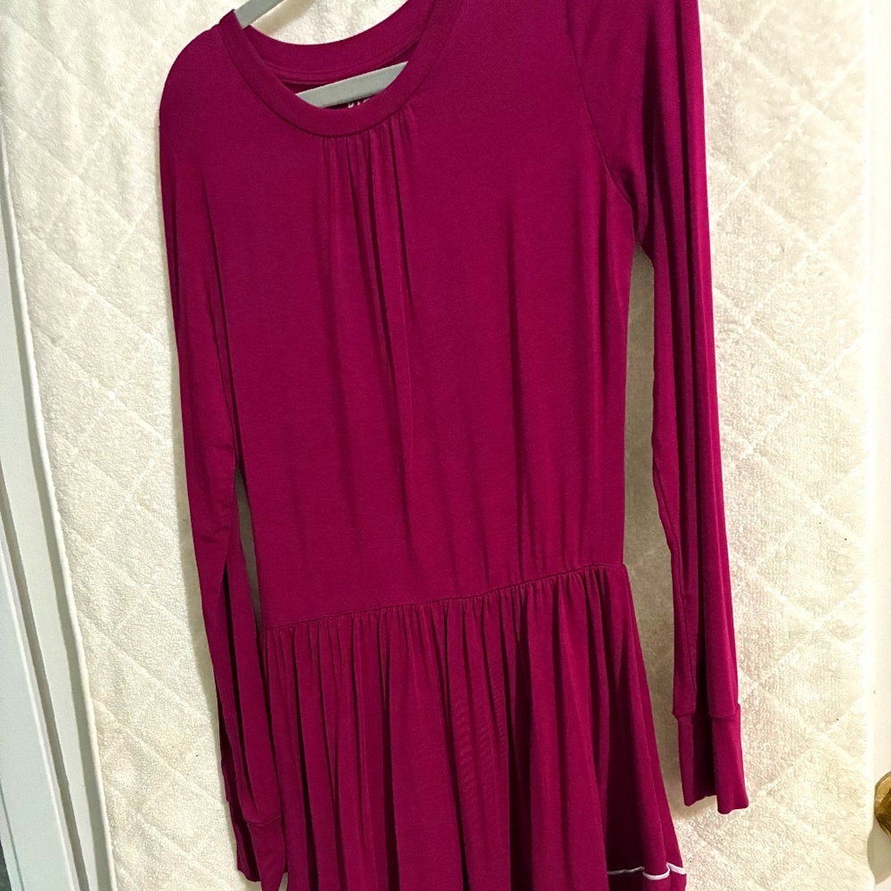 Kidpik girl's Rayon blend dark red lightweight dress below knee. size 10